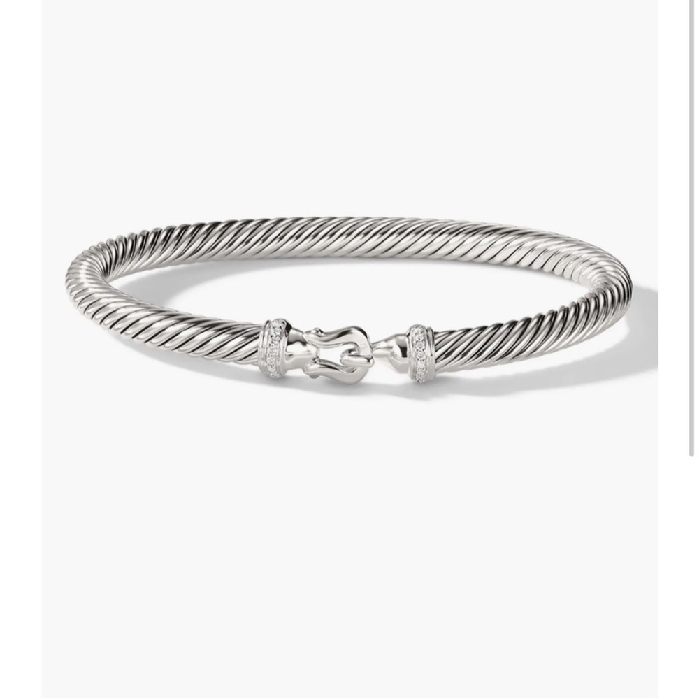 David Yurman Buckle Classic Cable Bracelet with Diamonds 5mm Medium